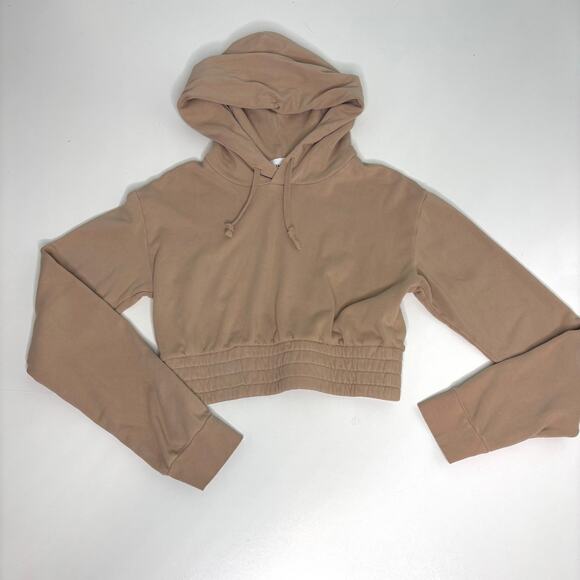 Talentless Cropped Boxing Hoodie Tan Hooded Sweatshirt S - Picture 7 of 8